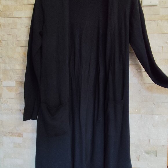 Black cardigan knee length M - Picture 3 of 5